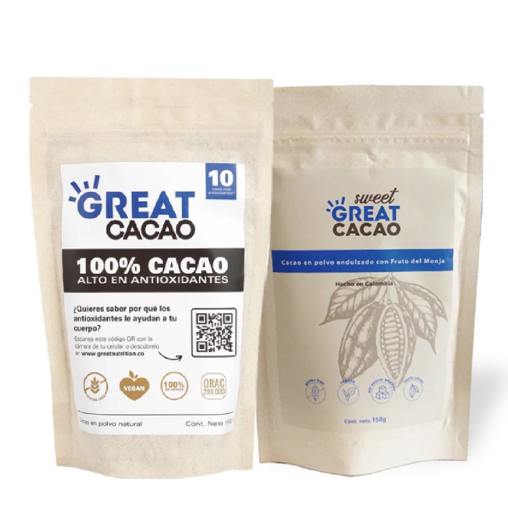 Cacao 100% antioxidante y Sweet Great Cacao
